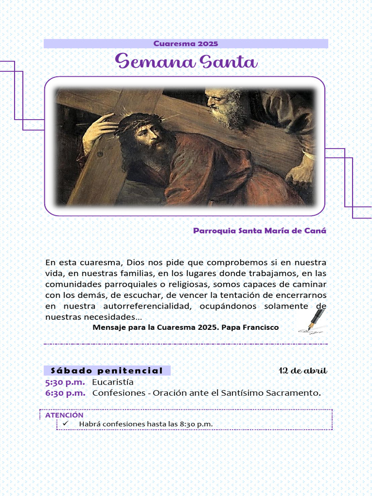 Cuaresma y Semana Santa 2025 en Caná | PDF | Pascua de Resurrección ...