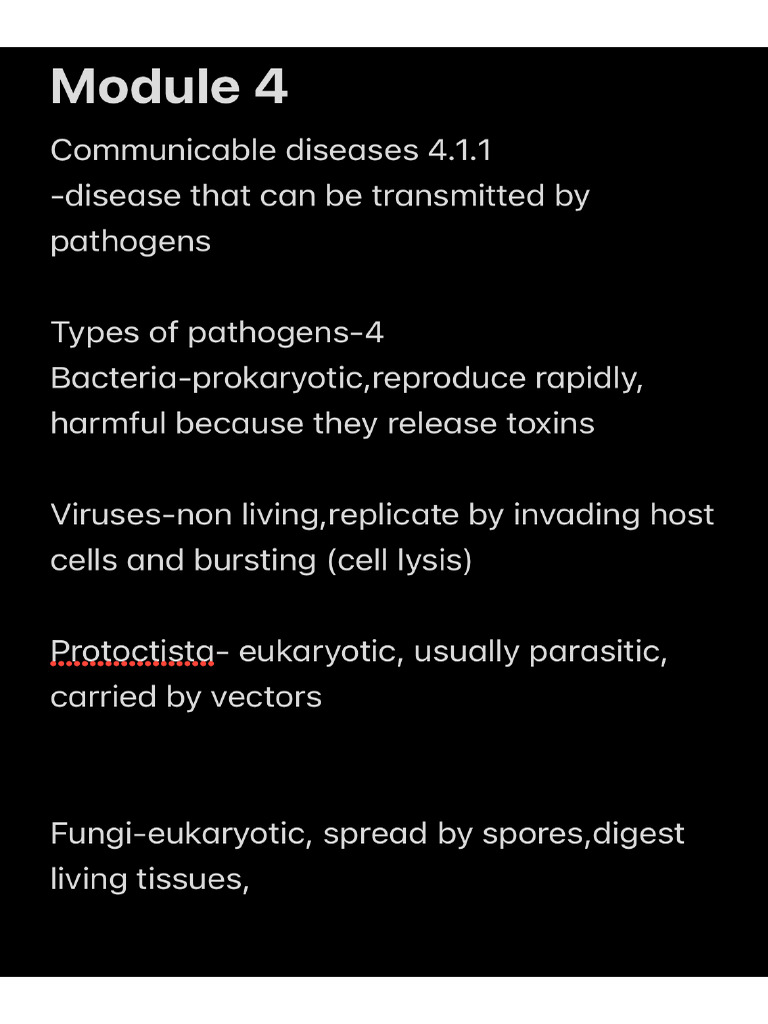 Types of Pathogens4.1, Module 4 Biology Ocr A | PDF