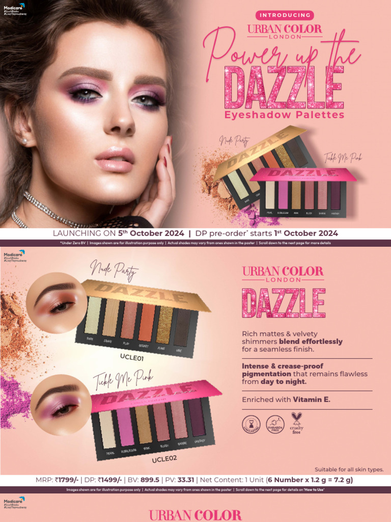 Modicare Dazzle Eyeshadow Palette Launch | PDF | Color | Vision