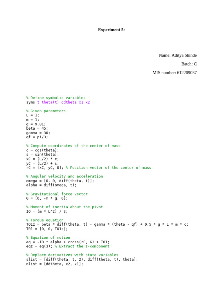 Experiment 5 | PDF
