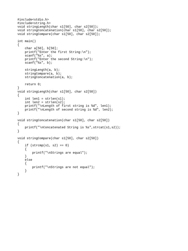 String Operations in C Programming | PDF