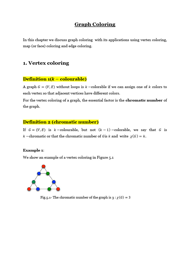 Vertex Coloring in Graph Theory | PDF | Vertex (Graph Theory ...