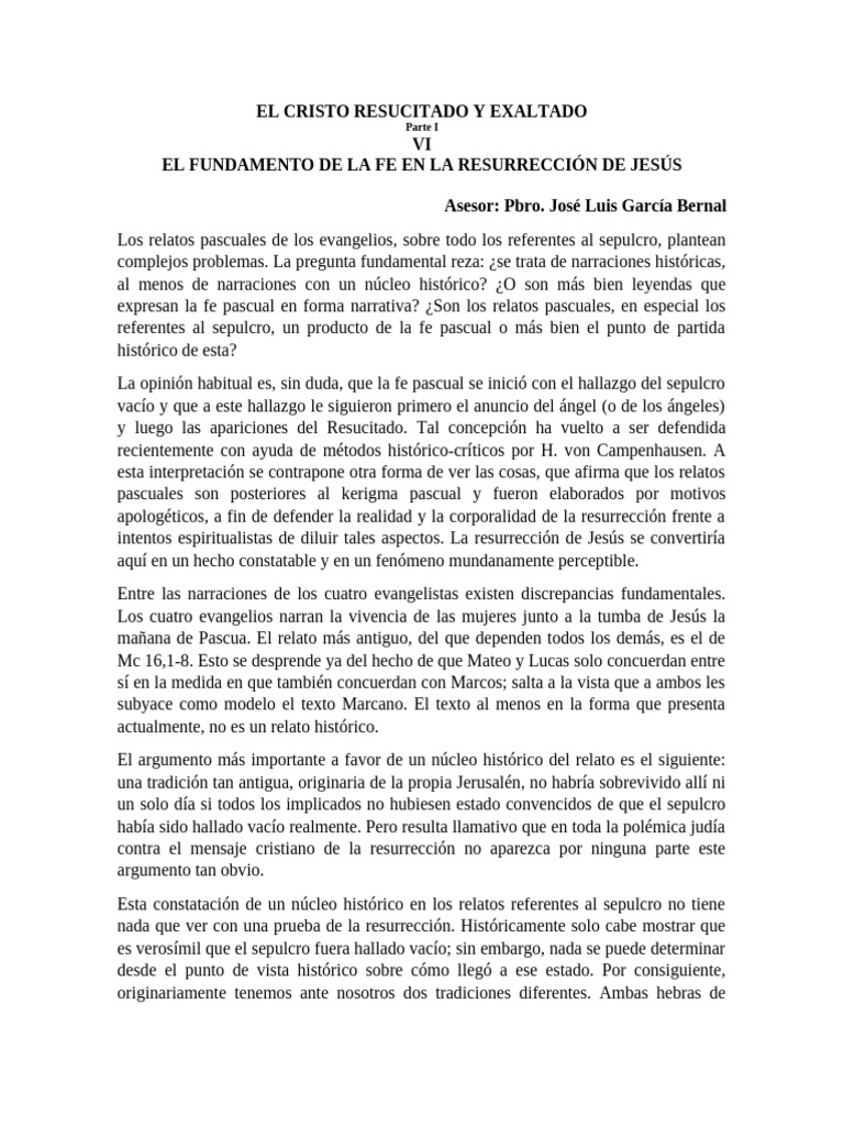 El Cristo Resucitado y Exaltado | PDF | La resurrección de Jesús ...