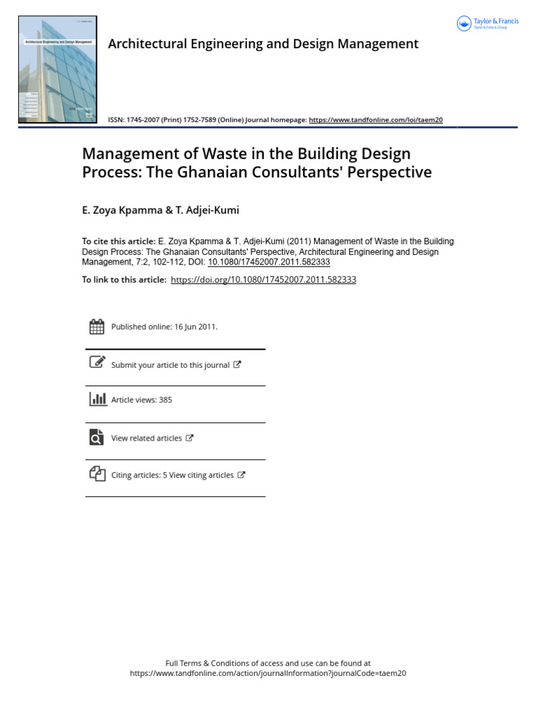 Waste Management in Ghanaian Design | PDF | Design | Thought