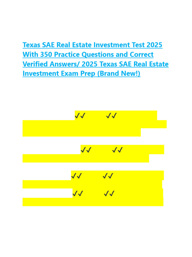 Texas SAE Real Estate Exam Prep 2025 | PDF | Deed | Lease