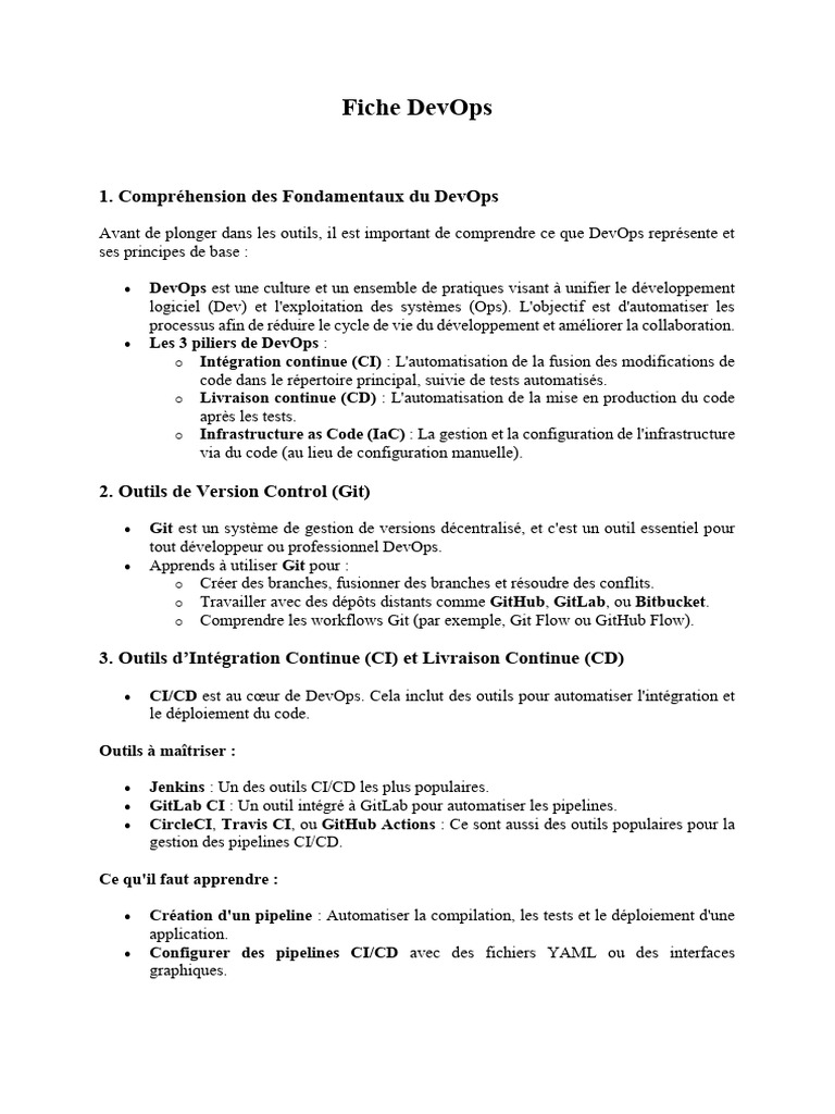 Guide Complet sur le DevOps et Outils | PDF | Ingénierie des systèmes ...