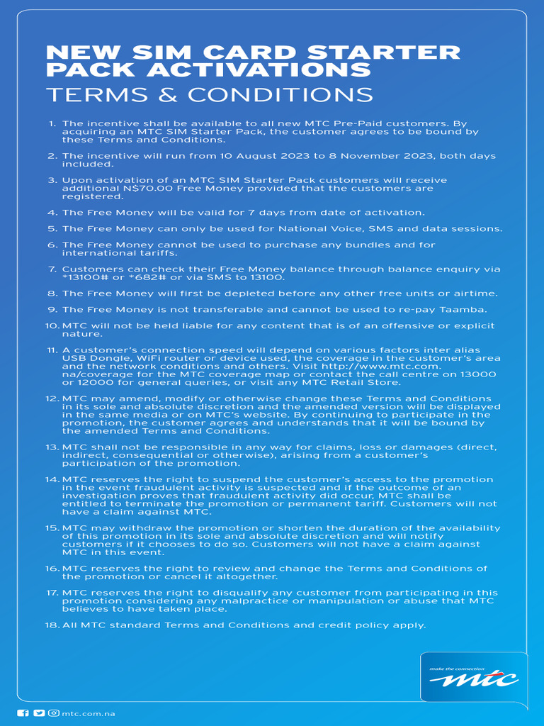 MTC SIM Starter Pack Promotion | PDF
