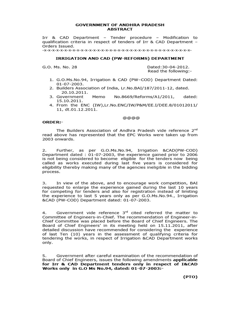 Tender Reforms Tender Qualification Criteria | PDF | Government