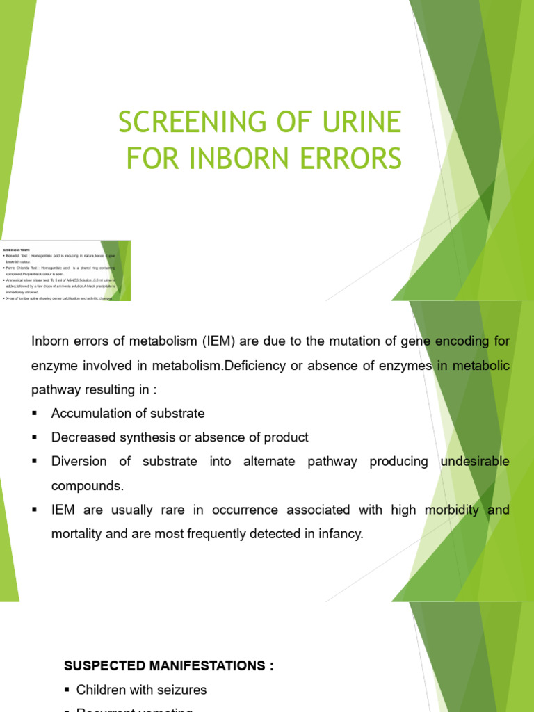 Urine Screening for Inborn Errors of Metabolism | PDF | Phenylalanine ...