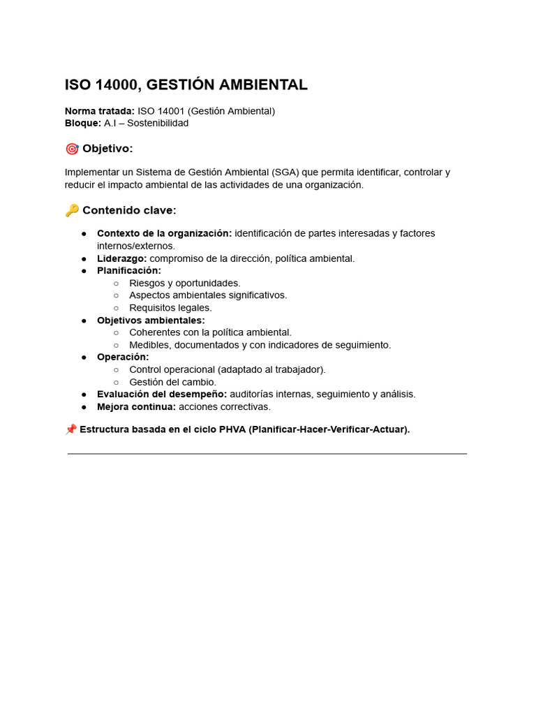 Normas ISO 14001 y 45001: Gestión Ambiental y SST | PDF | Planificación ...