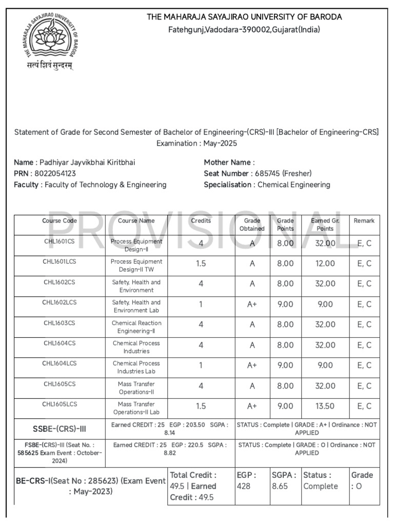 Provisional Grade Statement for Engineering | PDF | Qualifications ...