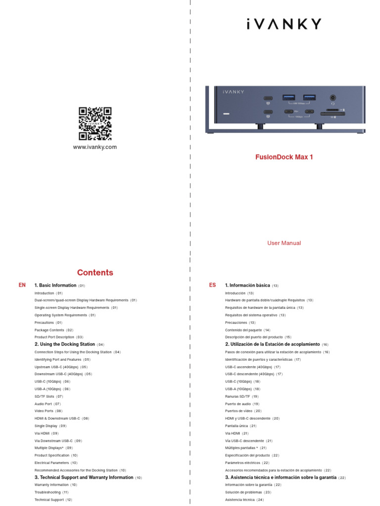 FusionDock Max 1 User Manual Guide | PDF | Usb | Laptop