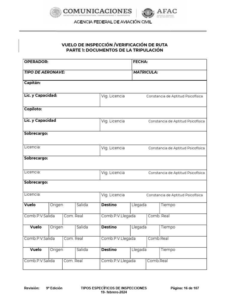 Inspección de Vuelo y Verificación de Ruta | PDF | Reglas de vuelo por ...
