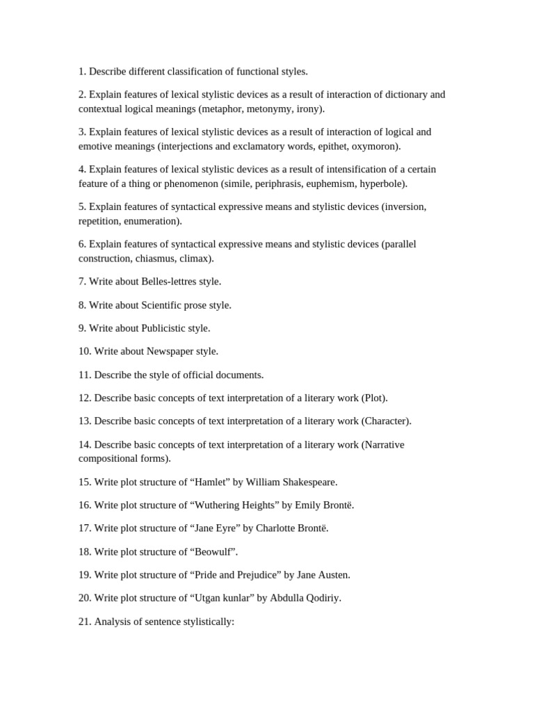 Functional Styles and Stylistic Devices | PDF