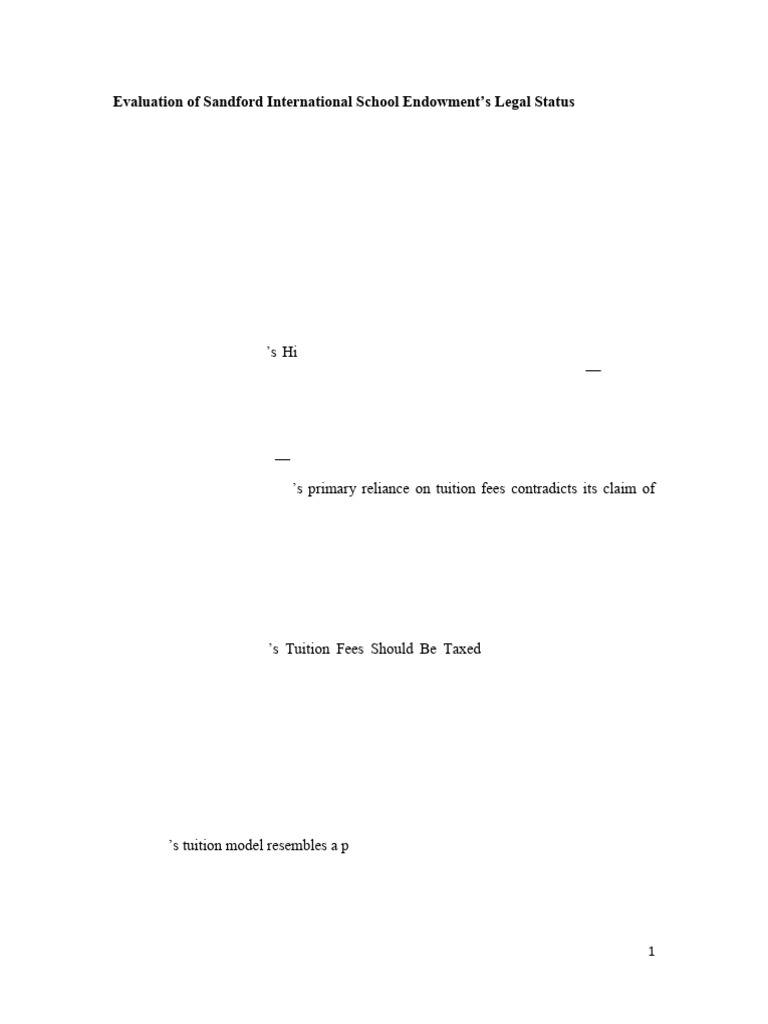 Sandford School Endowment Legal Analysis | PDF | Charitable ...