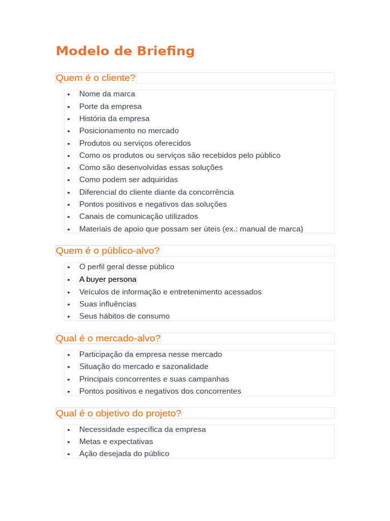 Modelo de Briefing | PDF