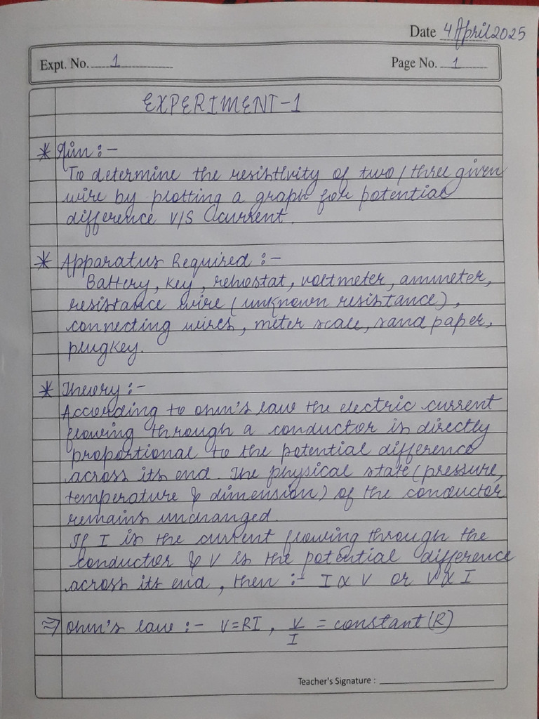 Physics Exp 1 | PDF