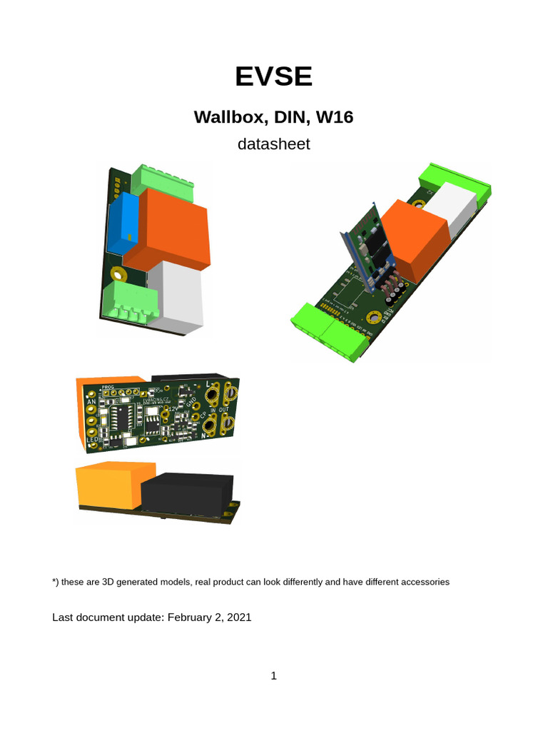 EVSE Wallbox DIN W16 Datasheet | PDF | Electrical Connector | Bluetooth