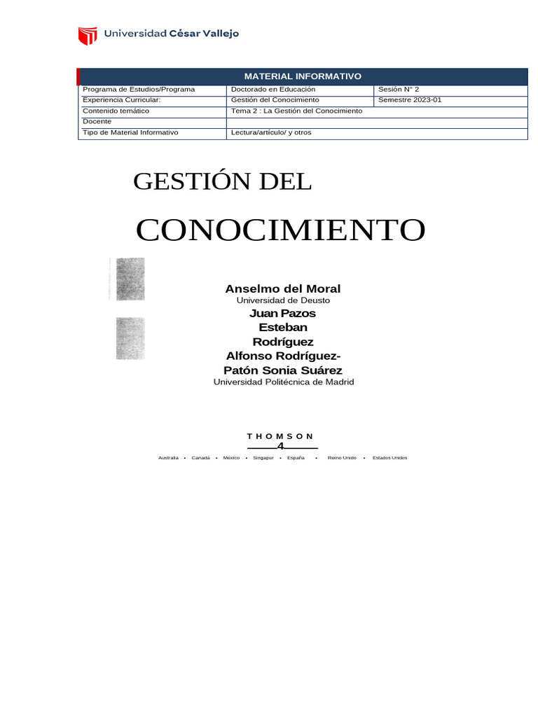 Lectura 2 | PDF | Conocimiento administrativo | Información