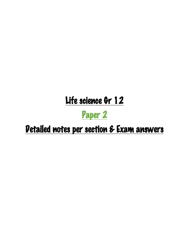 Life Science Grade 12 Exam Notes | PDF | Meiosis | Dominance (Genetics)