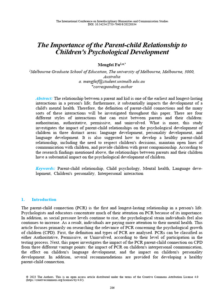 Impact of Parent-Child Relationships on Child Development | PDF ...