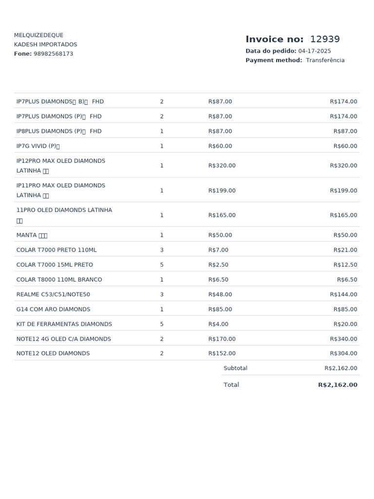 Invoice 12939 | PDF
