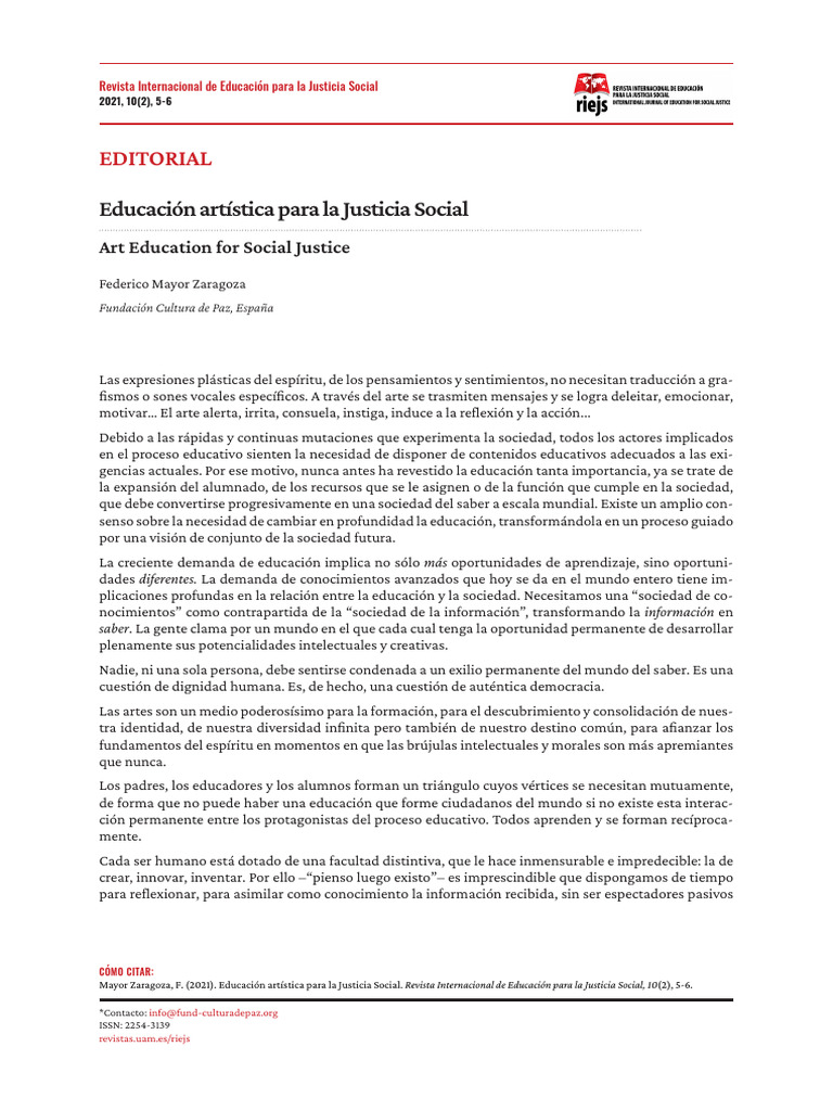 Educación Artística para La Justicia Social | PDF | Democracia ...