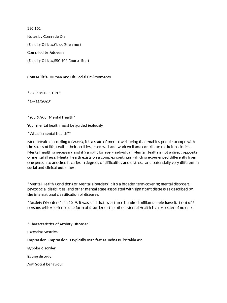 Updated Adeyemi Compiled SSC 101 Full Notes.-1 | PDF | Deviance ...