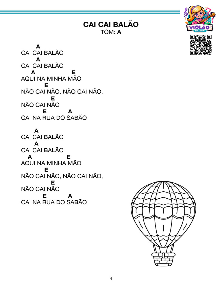 Letra da Canção "Cai Cai Balão" | PDF