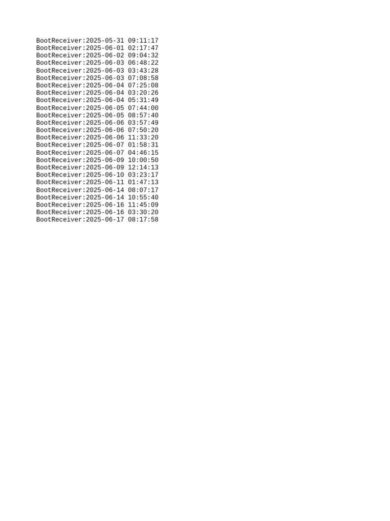 BootReceiver Log Entries Summary | PDF