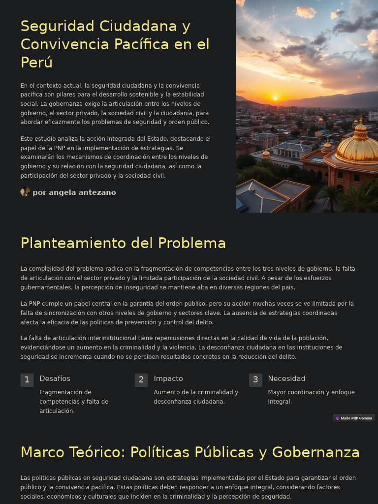 Seguridad Ciudadana y Gobernanza en Perú | PDF | Valores | Prevención ...
