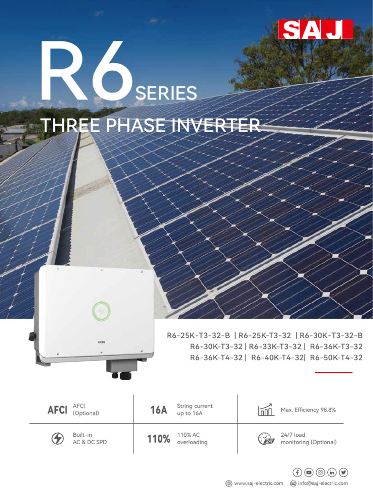 R6 Series Three Phase Inverter Specs | PDF | Alternating Current ...