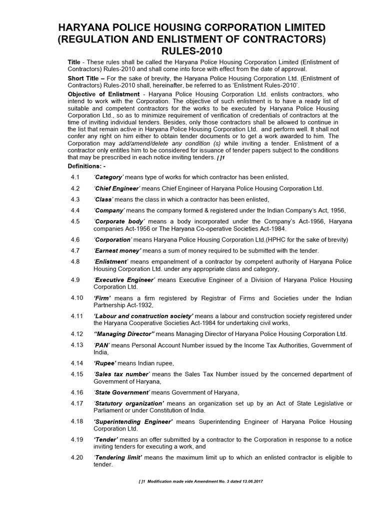 Haryana Police Contractor Enlistment Rules | PDF | Notary Public ...