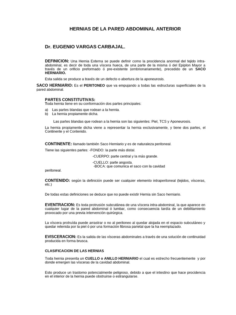 Hernias de La Pared Abdominal Anterior | PDF | Abdomen