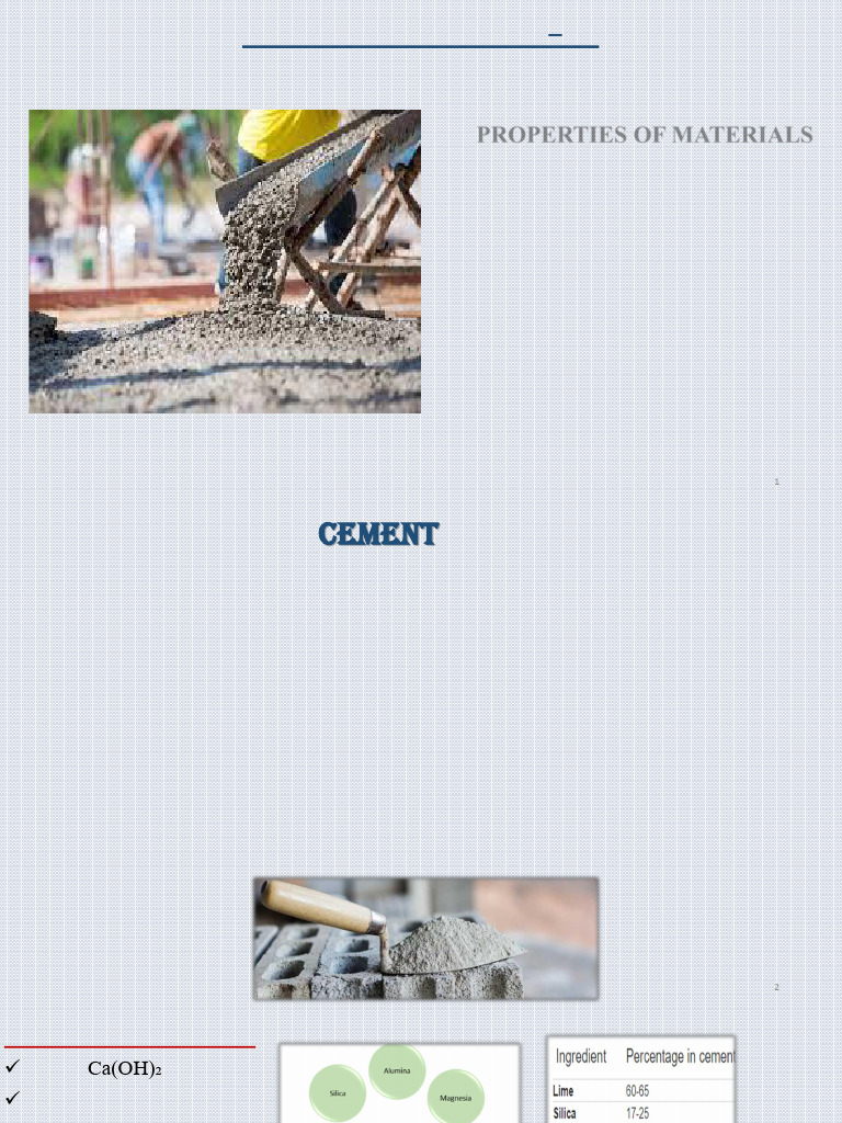Properties of Materials | PDF | Concrete | Cement