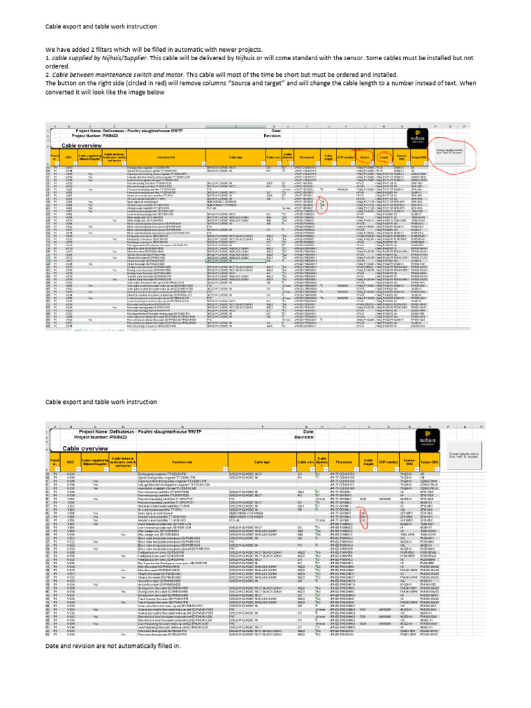 Work Instruction Cable List | PDF