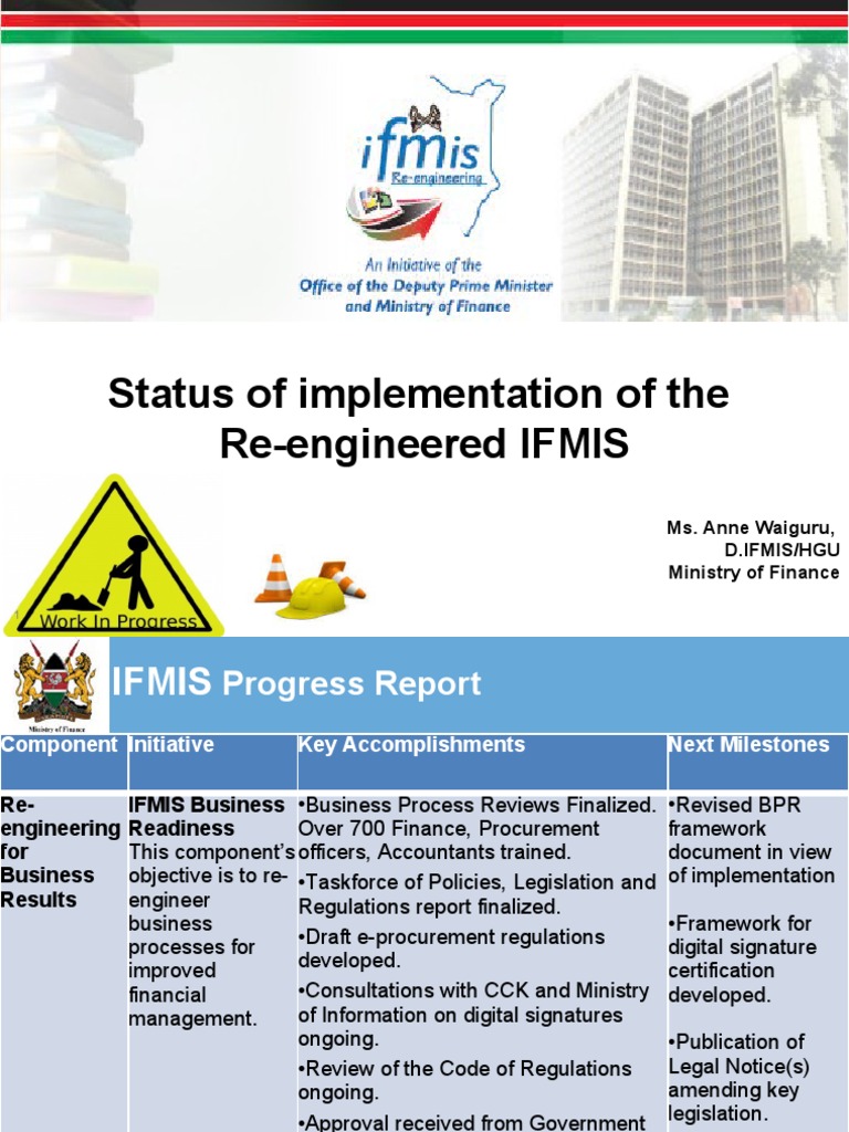IFMIS Implementation Progress Report | PDF | Business | Computing