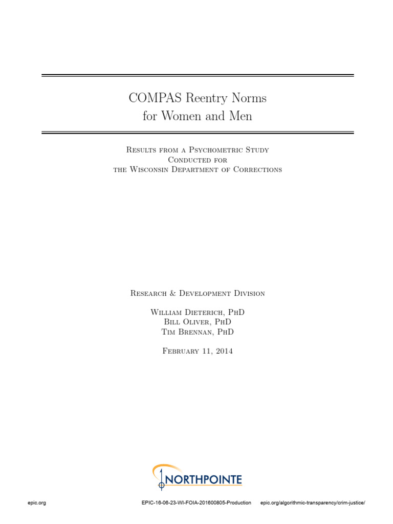 COMPAS Reentry Norms Analysis | PDF | Quantile