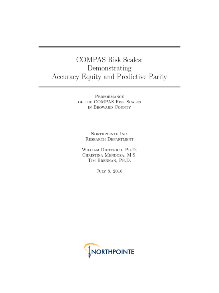 COMPAS Risk Scales Accuracy Analysis | PDF | Receiver Operating ...