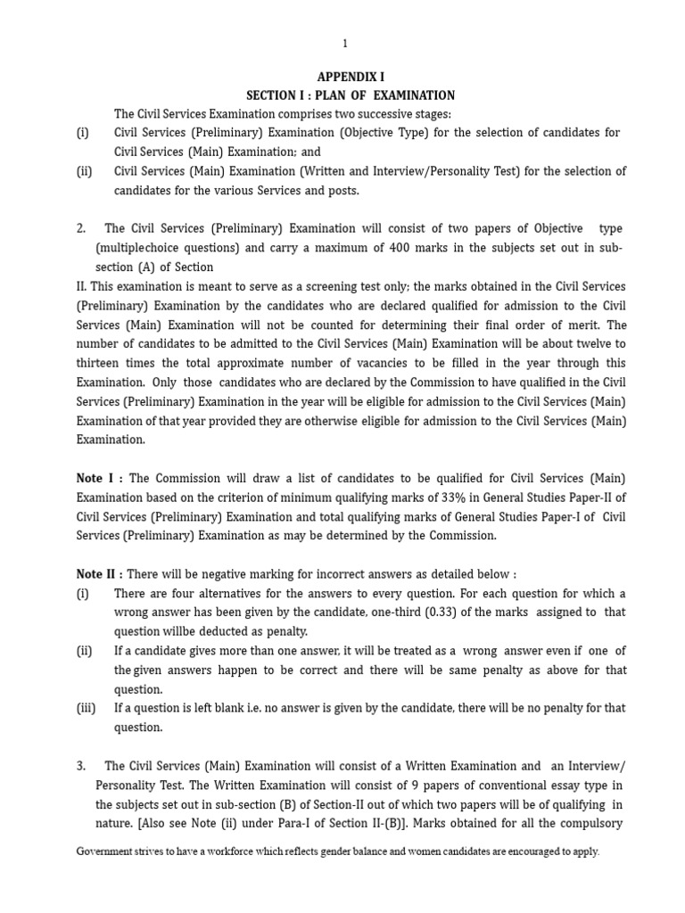 Civil Services Exam Structure and Criteria | PDF | Social ...