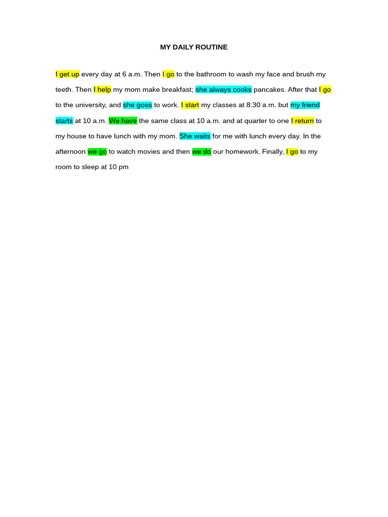 My Daily Routine | PDF
