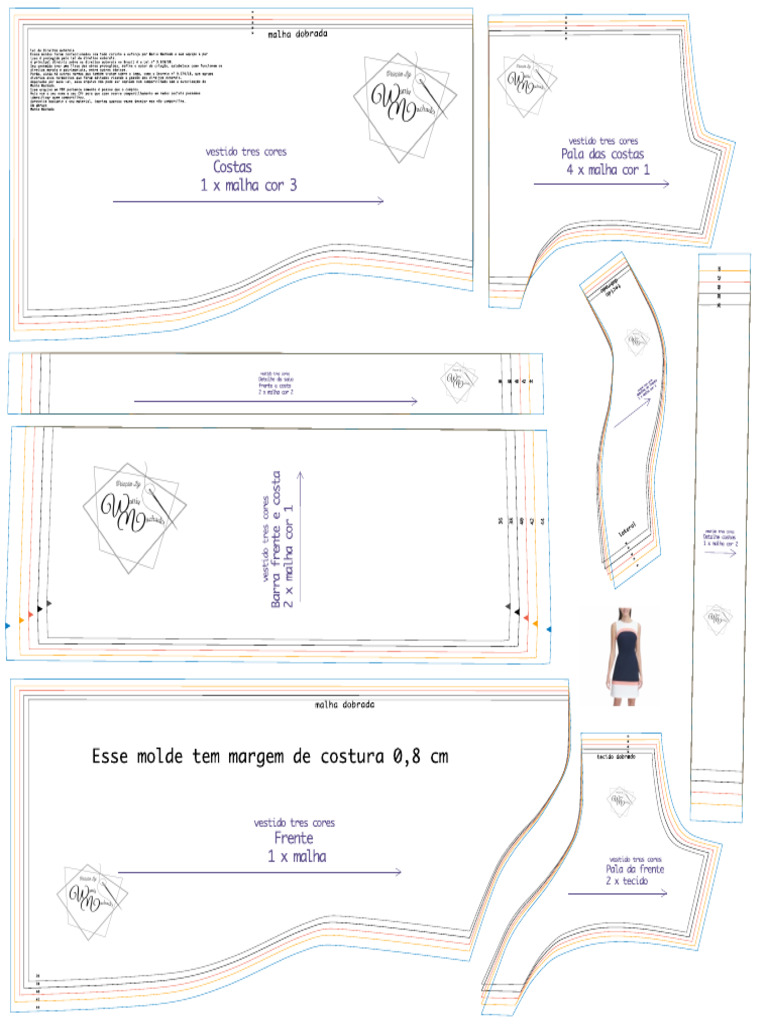 Plotter+36+a+44 Vestido+tres+cores | PDF