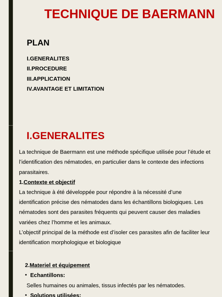 Technique de Baermann en Parasitologie | PDF | Infection | Nematoda