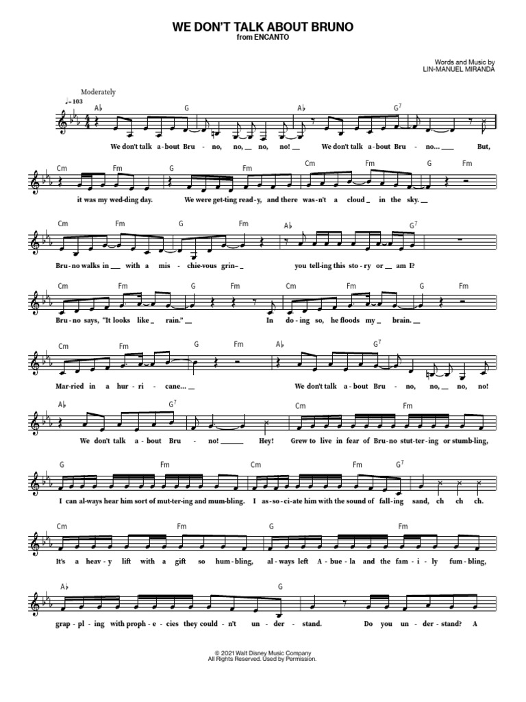 We Don't Talk About Bruno Lyrics | PDF
