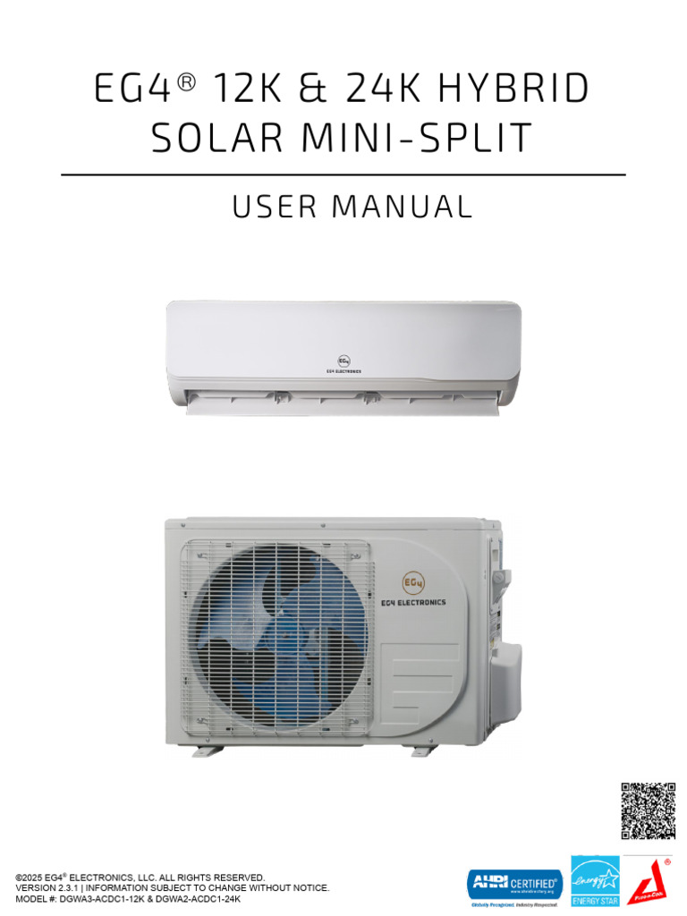 EG4 12K & 24K Solar Mini-Split Manual | PDF | Electricity | Electronics