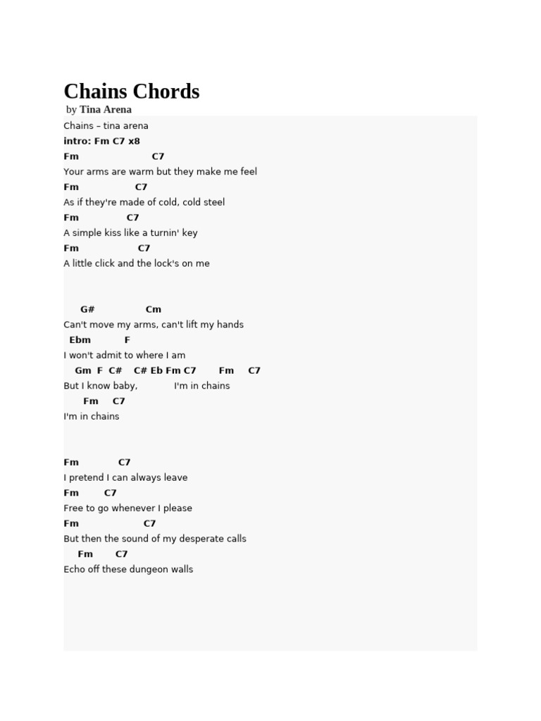 Chains Chords by Tina Arena | PDF