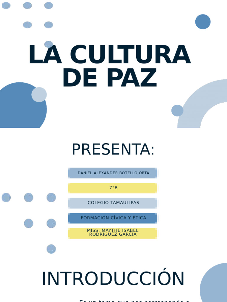 Cultura de Paz: Valores y Desafíos | PDF | Paz | Libertad