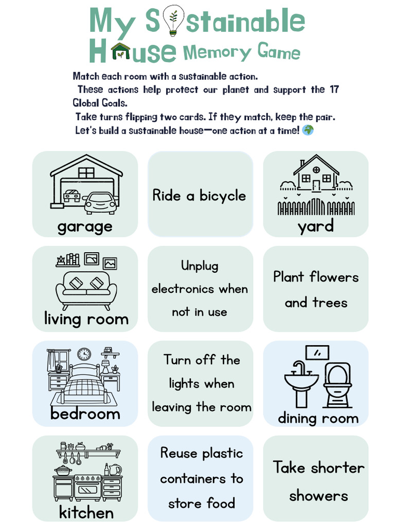My Sustainable House Memory Game | PDF