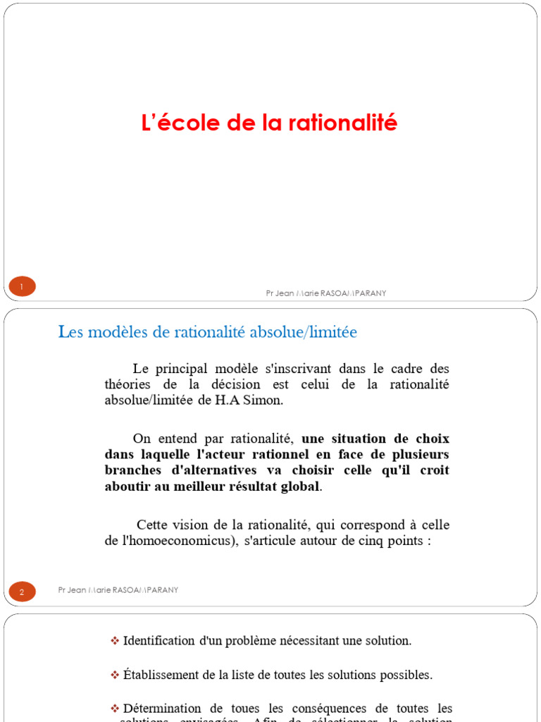 Modèles de rationalité en décision humaine | PDF | Rationalité