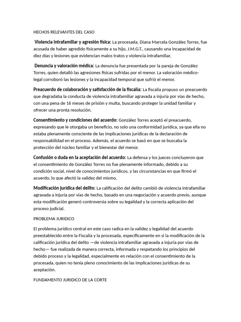 Resumen de La Sentencia | PDF | Debido al proceso | Caso de ley